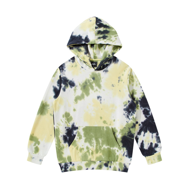 Terry Tie Dye Unisex Plain Hoodies Crewneck Streetwear